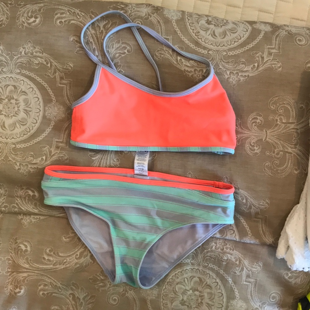 Ivivva girls lavender mint bikini reversible 7